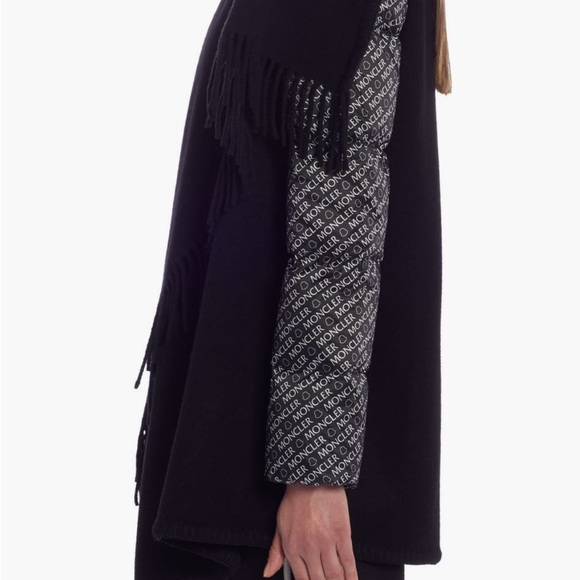 Moncler quilted down & wool short cape - Picture 2 of 5